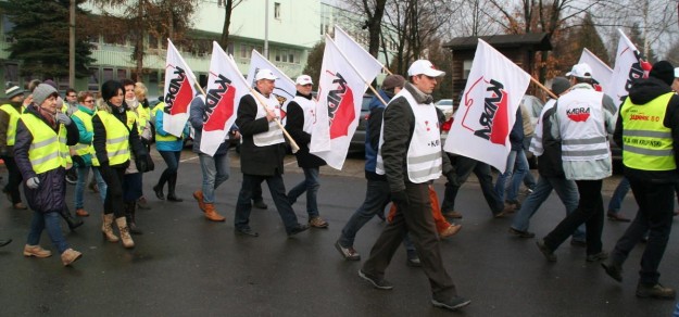 Podczas protestu, który zorganizowano w ub. roku w Suszcu przeciw likwidacji kopalni