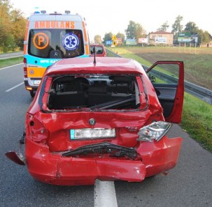 Wypadek w Warszowicach: szczęście w nieszczęściu