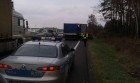 Zderzenie ciężarówek na DK1 w Kobiórze (fot. KPP Pszczyna)