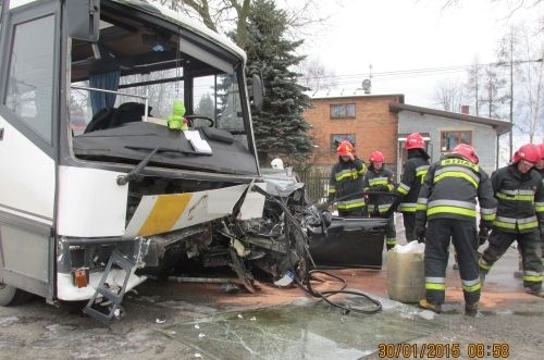 Wypadek w Pawłowicach, fot. KP PSP Pszczyna