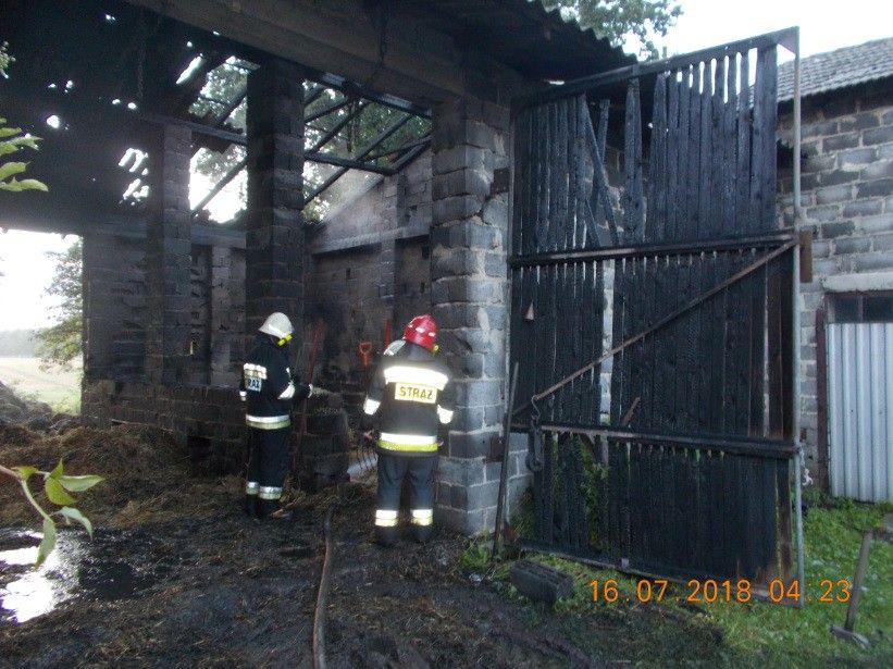 Spłonęła stodoła w Rudołtowicach