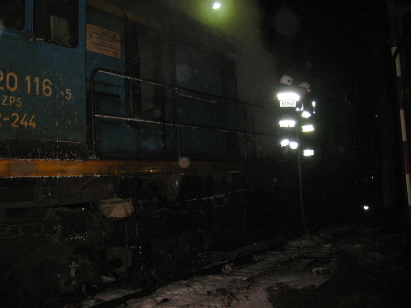 W Suszcu paliła się lokomotywa